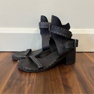 NWOT Free People Happiness Studded Leather Gladiator Style Block Heel Sandals